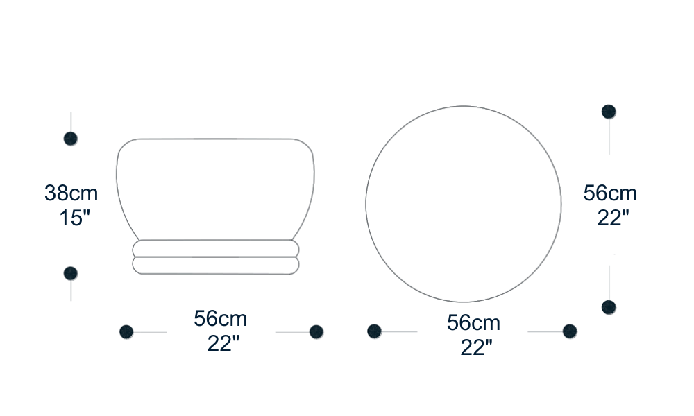 Image of the main dimensions of the product